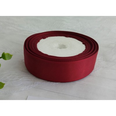 Лента репсовая 25 мм, цвет бордовый №37